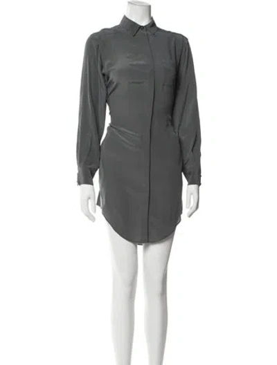 Pre-owned Allsaints Silk Mini Dress In Gray