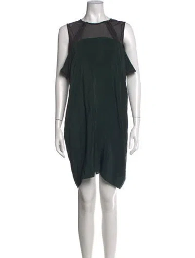 Pre-owned Allsaints Silk Mini Dress In Green