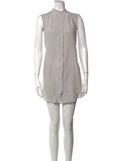 Pre-owned Allsaints Silk Mini Dress In Grey