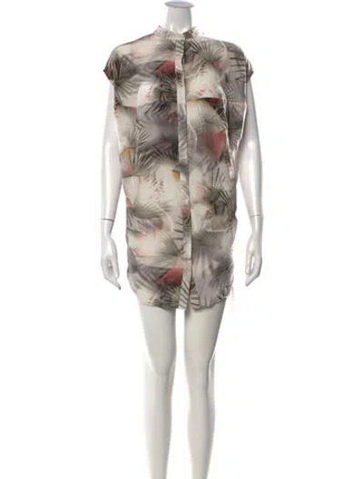 Pre-owned Allsaints Silk Mini Dress In Grey
