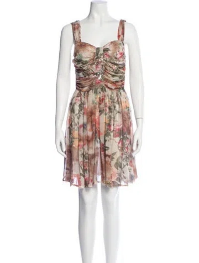 Pre-owned Allsaints Silk Mini Dress In Neutral