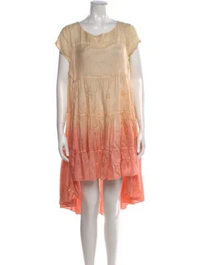 Pre-owned Allsaints Silk Mini Dress In Neutral