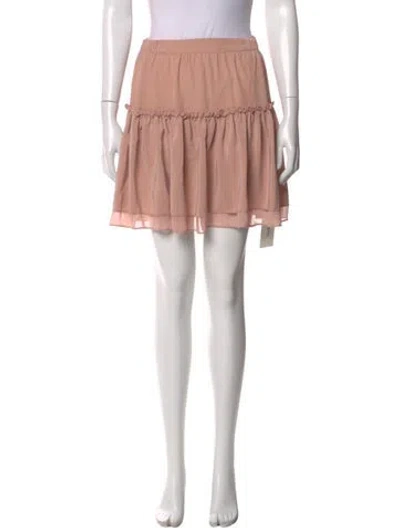 Pre-owned Allsaints Silk Mini Skirt In Pink