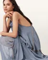 Allsaints Parachute Limited Edition Draped Silk Maxi Dress, In Blue