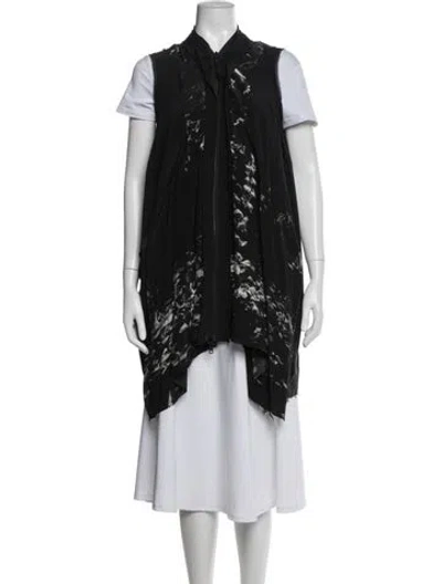 Pre-owned Allsaints Silk Printed Vest In Black