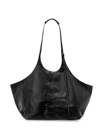 Allsaints Siloh Leather Tote Bag In Black