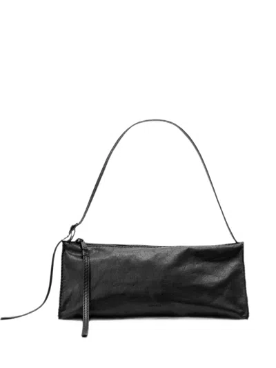 Allsaints Siloh Pinked-edge Shoulder Bag In Black