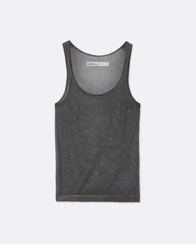Allsaints Womens Silvi Metallic Scoop-neck Knitted Vest Metallic Gunme In Gray