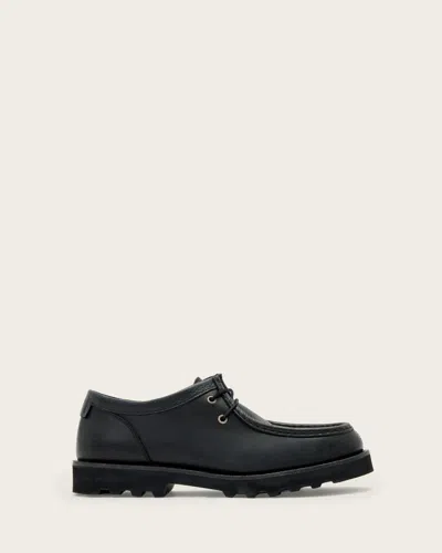 Allsaints Skiff Apron Leather Shoes In Black