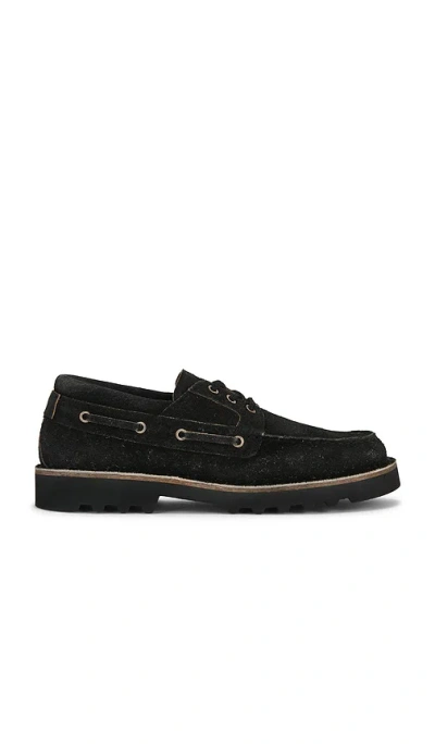 Allsaints Skiff Boat Shoe In Black