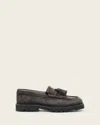 Allsaints Skiff Suede Tassel Loafers In Gray