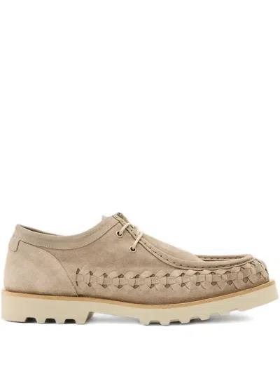 ALLSAINTS SKIFF WOVEN SUEDE DERBY SHOES