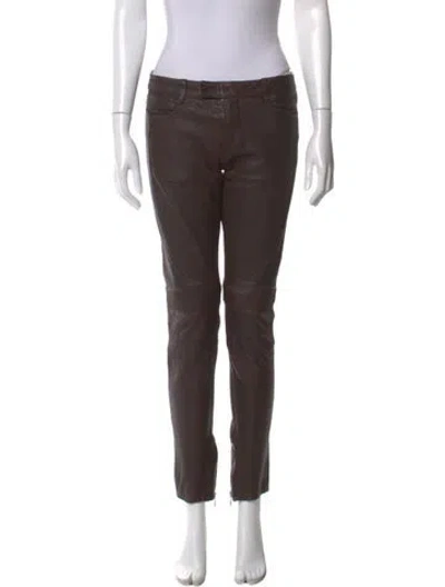 Pre-owned Allsaints Skinny Leg Pants In Brown