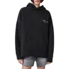 Allsaints Skull Etienne Oversize Cotton Blend Hoodie In Blue