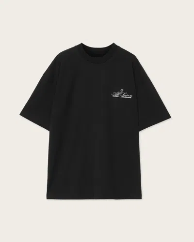 Allsaints Skullcup Las Vegas Oversized Soccer T-shirt In Black