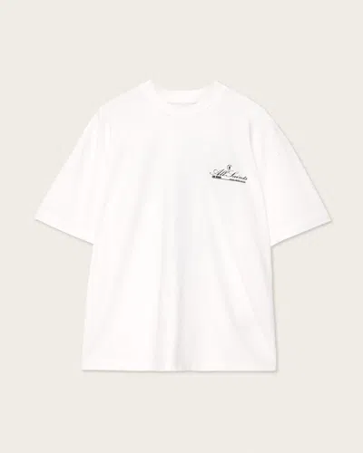 Allsaints Skullcup Las Vegas Oversized Soccer T-shirt In White