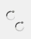 Allsaints Skye Box Chain Small Hoop Earrings In Warm Silver/black