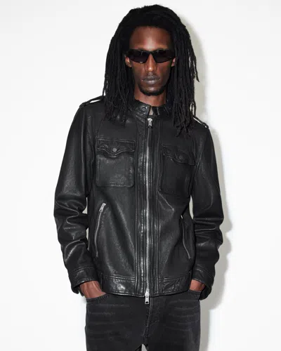 Allsaints Skye Zip Up Leather Jacket In Black