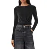 Allsaints Skylar Metallic Twist Front Top In Black