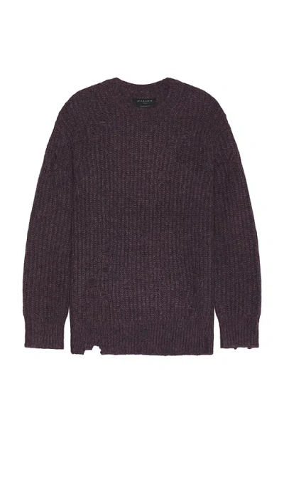 Allsaints Slane Crewneck Jumper In Cosmic Purple