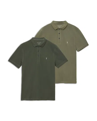 Allsaints Slim Fit Polo, Pack Of 2 In Animal Print