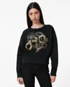 Allsaints Slitha Separo Sequin Sweatshirt In Black