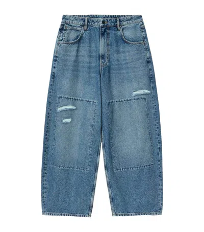 Allsaints Slouch Barrel-leg Jeans In Blue