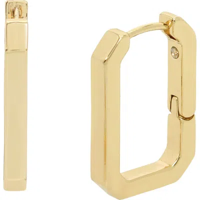 Allsaints Small Hexagon Huggie Hoop Earrings In Gold