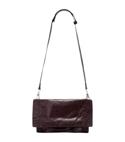 Allsaints Small Leather Lutece Cross-body Bag In Red
