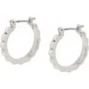 Allsaints Studded Hoop Earrings In Rhodium Plated In Rhodium
