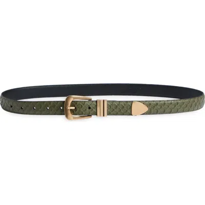 Allsaints Snake Embossed Leather Belt