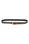Allsaints Snake Embossed Leather Belt In Black