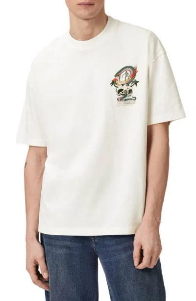 Allsaints Snakepit Crewneck Graphic T-shirt In White