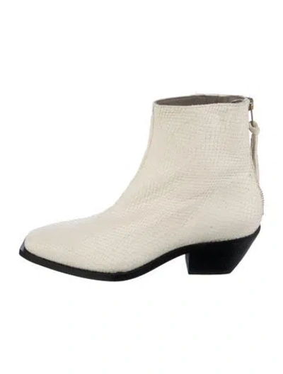 Pre-owned Allsaints Snakeskin Animal Print Boots In Neutrals