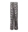 Allsaints Womens Flow Ecru Whit Charli Snake-print Straight-leg Mid-rise Woven Trousers In White