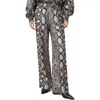 Allsaints Womens Flow Ecru Whit Charli Snake-print Straight-leg Mid-rise Woven Trousers In Flow Ecru White