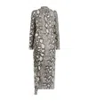 Allsaints Rizo Snake Print Silk Blend Midi Dress In White