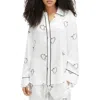 Allsaints Sofi Silk Blend Escalera Pyjama Shirt In Ecru White
