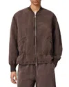 Allsaints Womens Plum Brown Sofi Baseball-collar Cotton Jacket