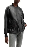 Allsaints Womens Sofi Leather Bomber Jacket Black In Black