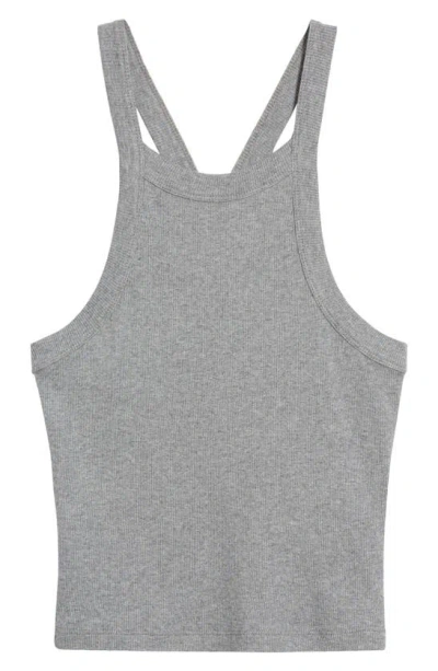 Allsaints Sofia Ribbed Cotton Tank In Grey Marl