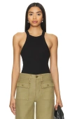 Allsaints Rina Crew Neck Sleeveless Tank Top In 黑色