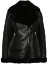 Allsaints Sola Faux-shearling Trim Jacket In Black