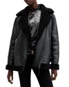 Allsaints Sola Shearling Jacket In Black