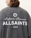 Allsaints Soleil Crew Oversized Cropped Sweatshirt In Washed Black