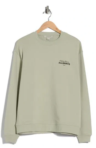Allsaints Soleil Etta Cotton French Terry Sweatshirt In Green