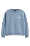 Allsaints Soleil Etta Cotton Graphic Sweatshirt In Blue