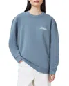 Allsaints Womens Abbey Stone Gr Etta Soleil Cotton-jersey Sweatshirt In Flint Stone Blue