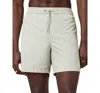 Allsaints Soleil Slim Fit 6.2 Swim Trunks In Chlk Wht/green