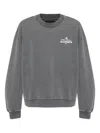 Allsaints Mens Washed Black Soleil Graphic-print Crewneck Cotton Sweatshirt In Gray